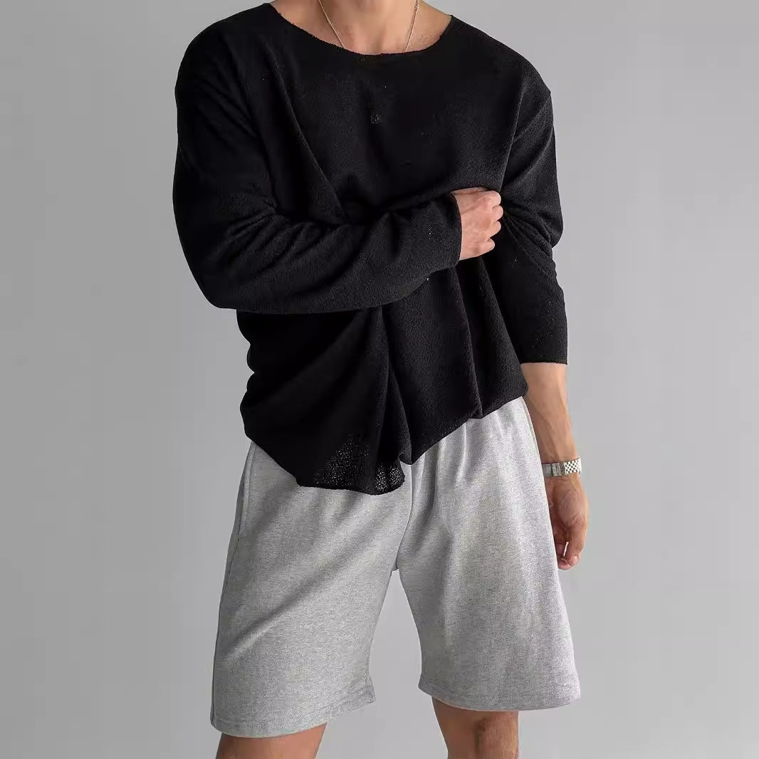 Lightweight Breathable Long Sleeves Knitted T-shirt