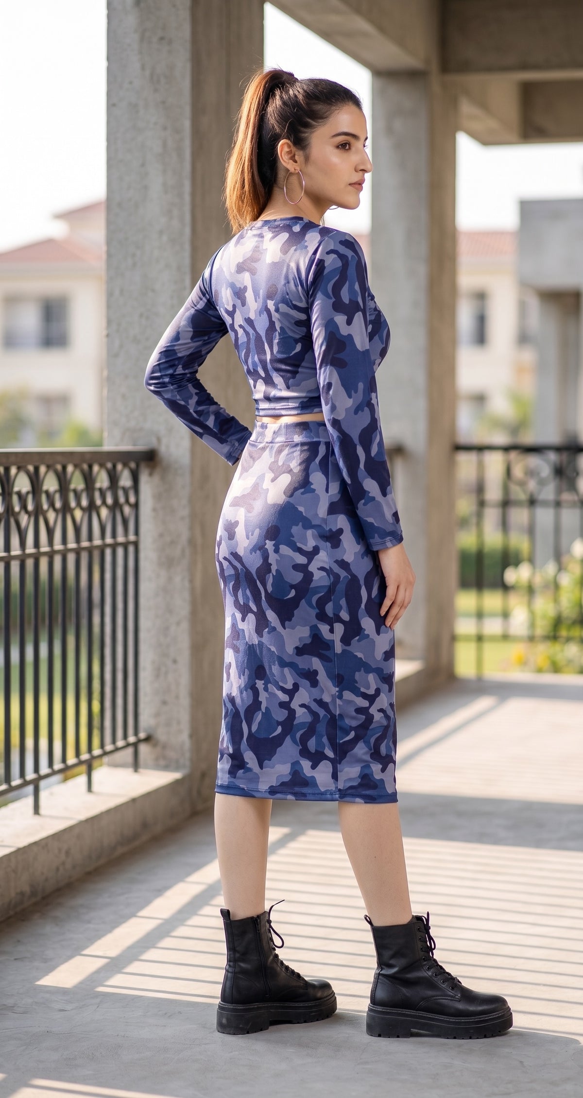 Rachel Blue Camo Co-ord Set