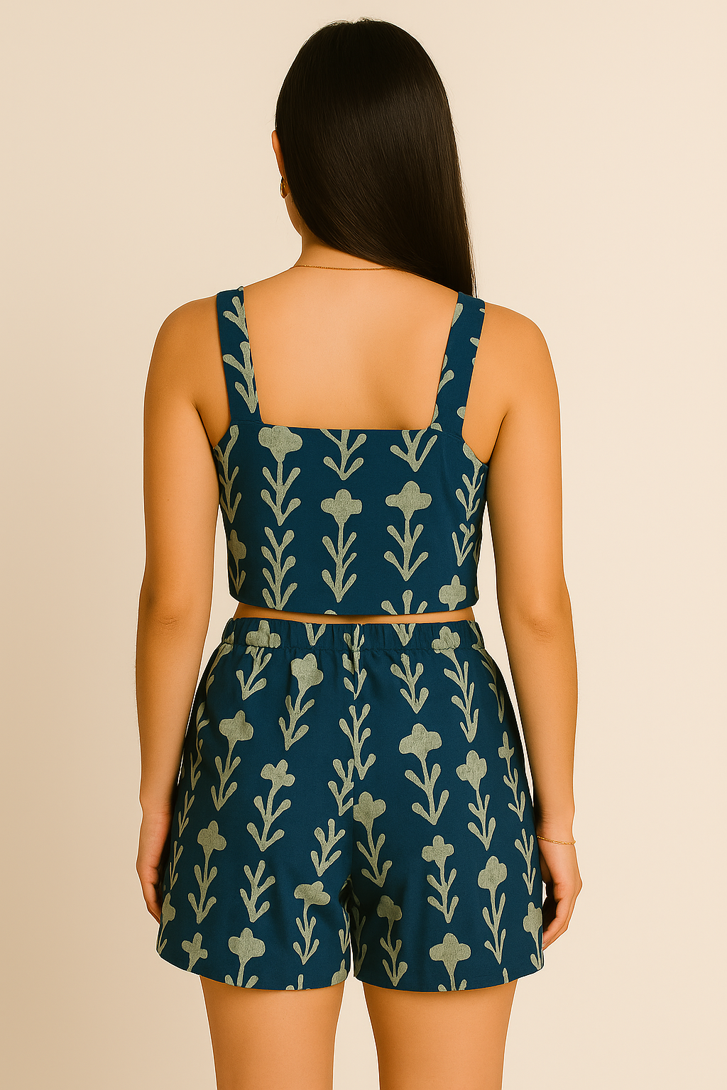 Indigo Bloom Handblock Co-ord Set