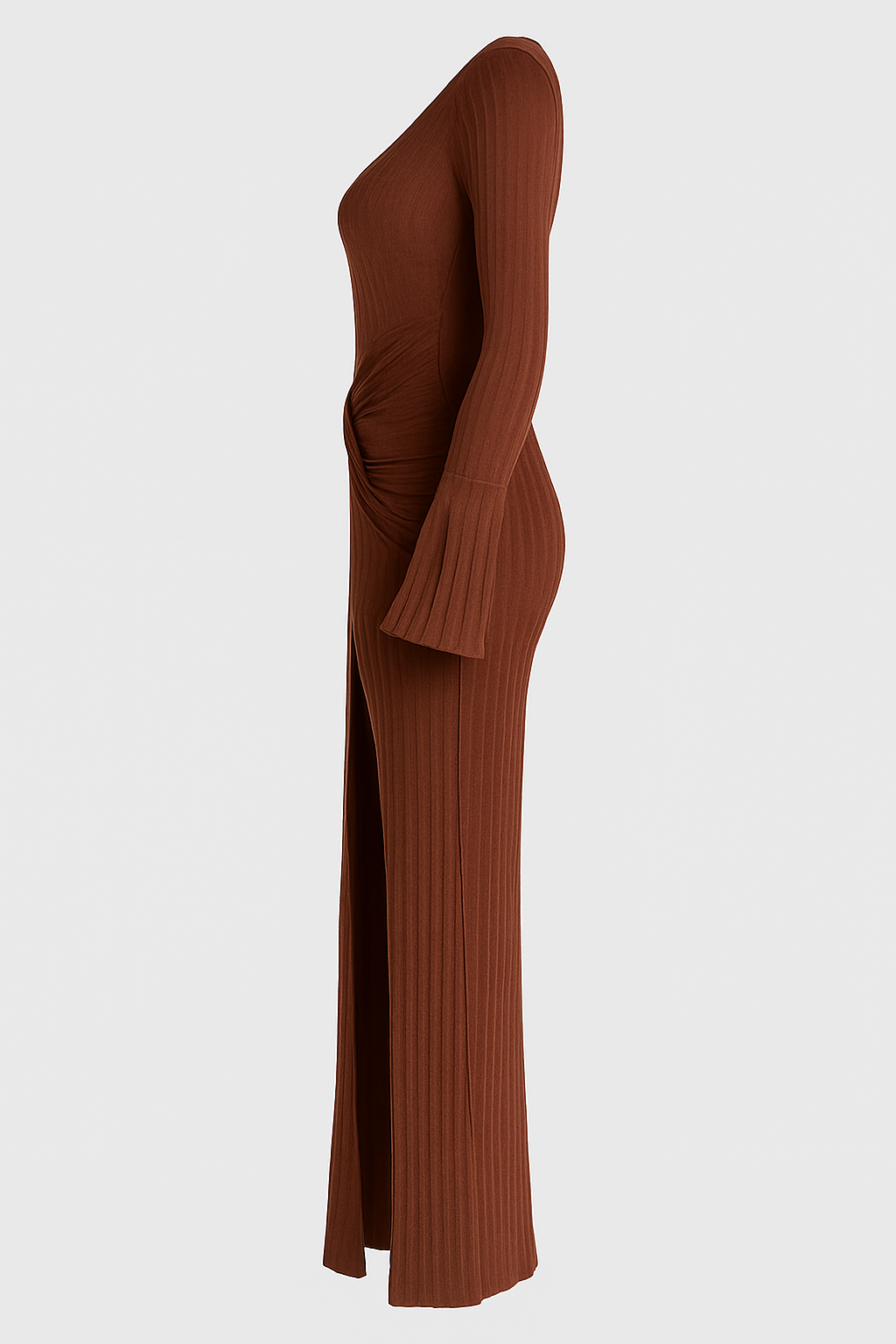 Sienna Twist Slit Ribbed Maxi Dress