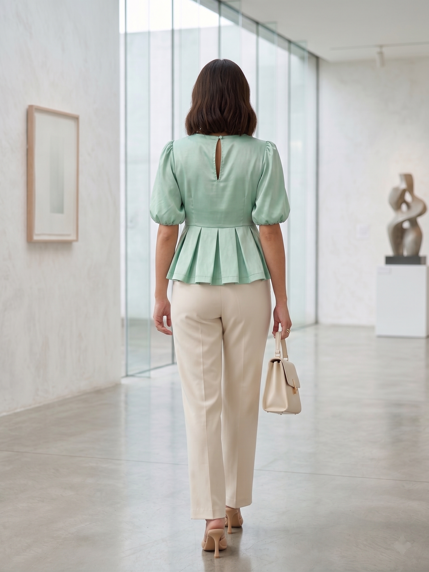 Lisa Peplum Top Green