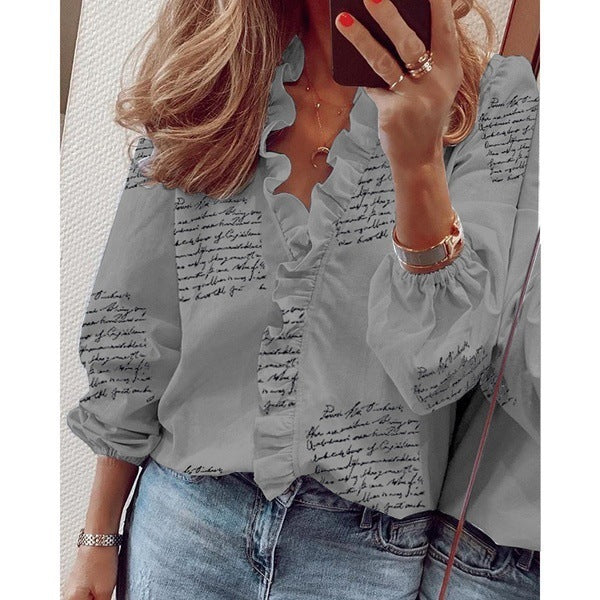 Long-sleeved Ruffled Shirt