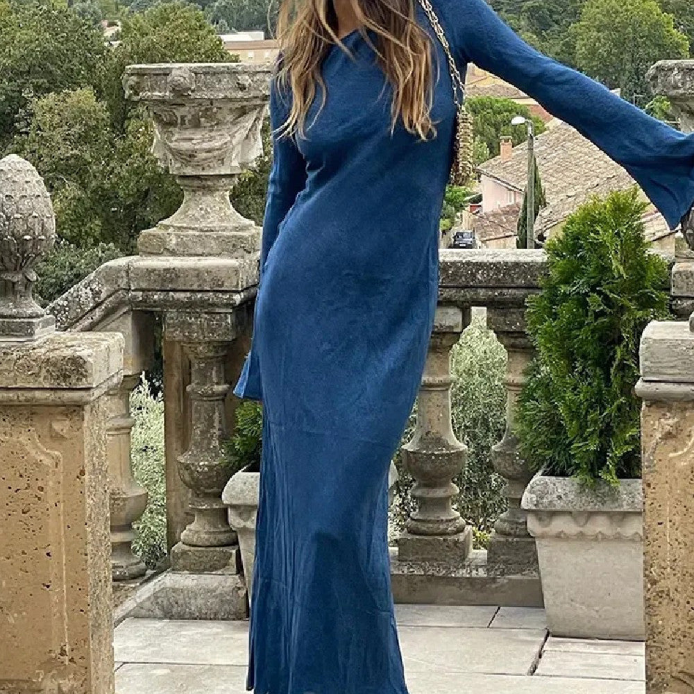 Bell Sleeve Slim-fit Elegant Dress