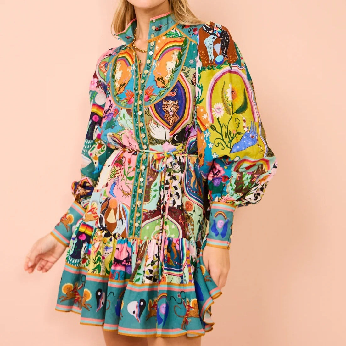 Wild Printed Short Dress