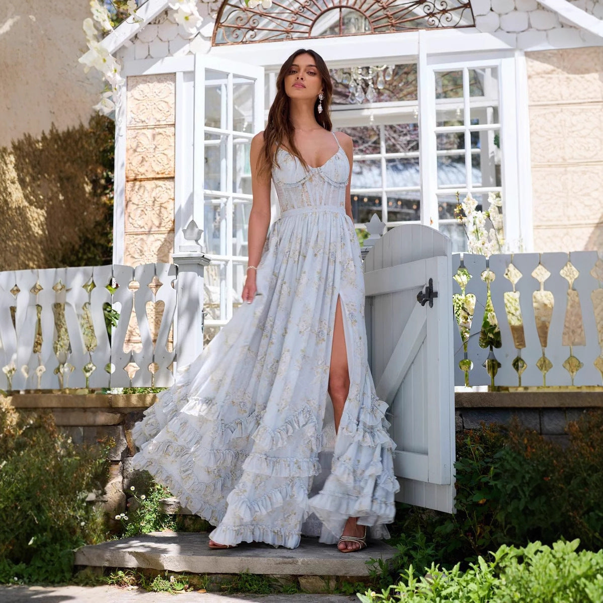 Ruffle Corset Sling Dress