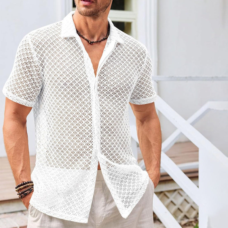 Summer Mesh Short Sleeve Shirt