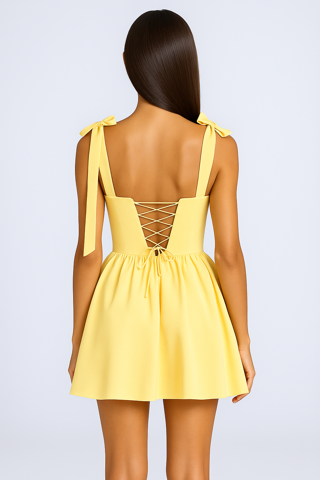 Bow-tied Strap Short Corset Dress