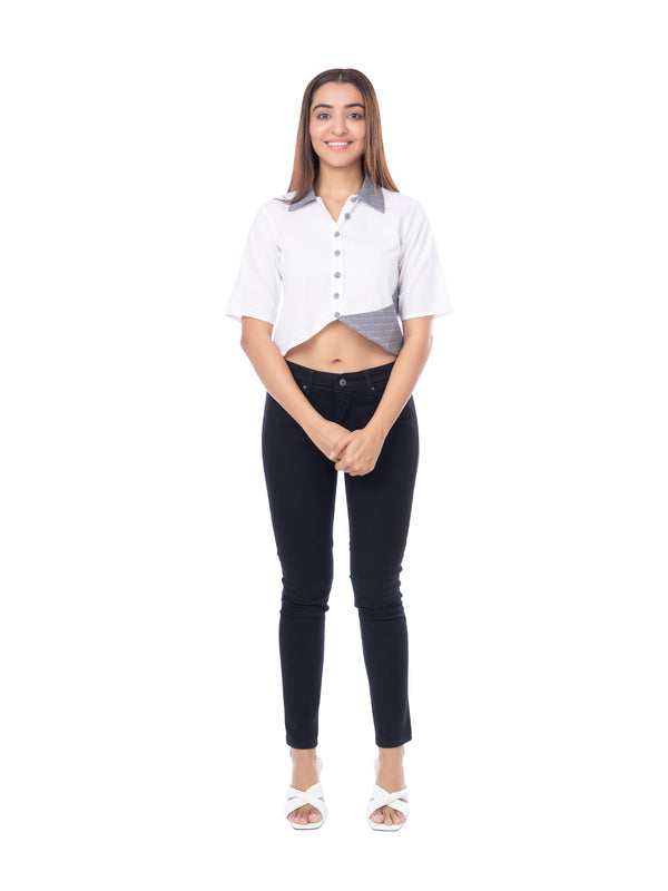 Crop Button Down Shirt