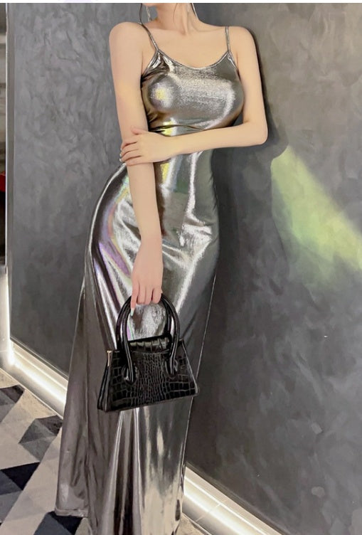 Metallic Strappy Partywear Dress