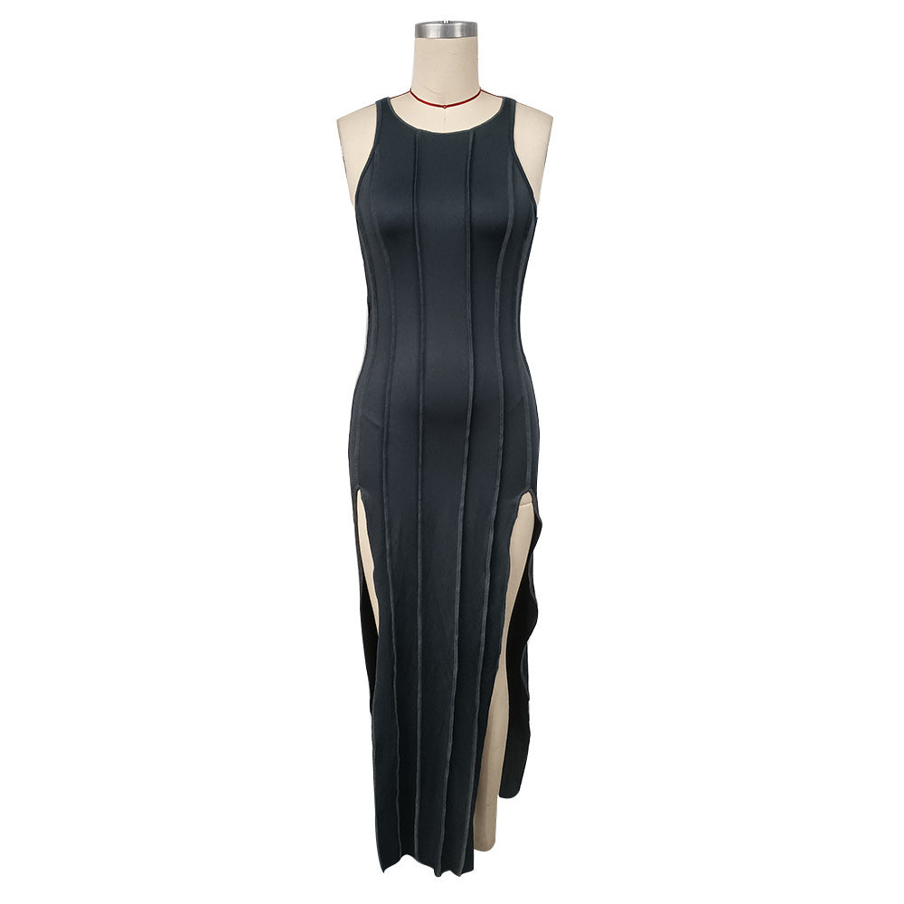 Slim-fit Double Slit Dress