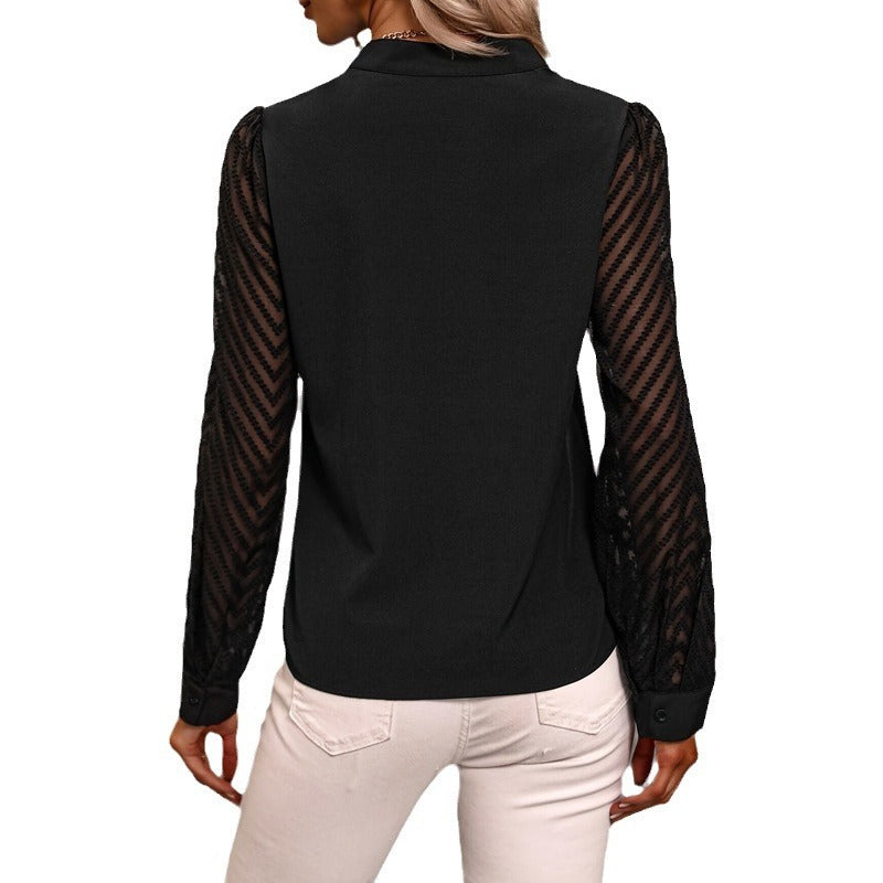 V-neck Elegant Long-sleeved Top