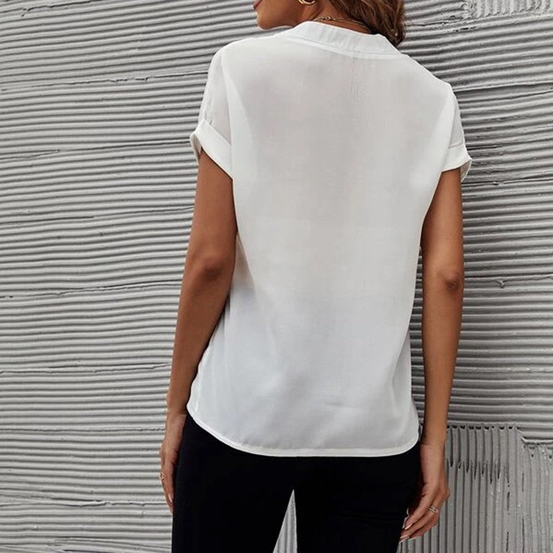 Short-sleeved V-neck Shirt