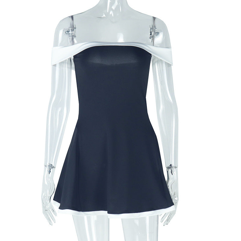 Y2K Off-shoulder Mini Skater Dress