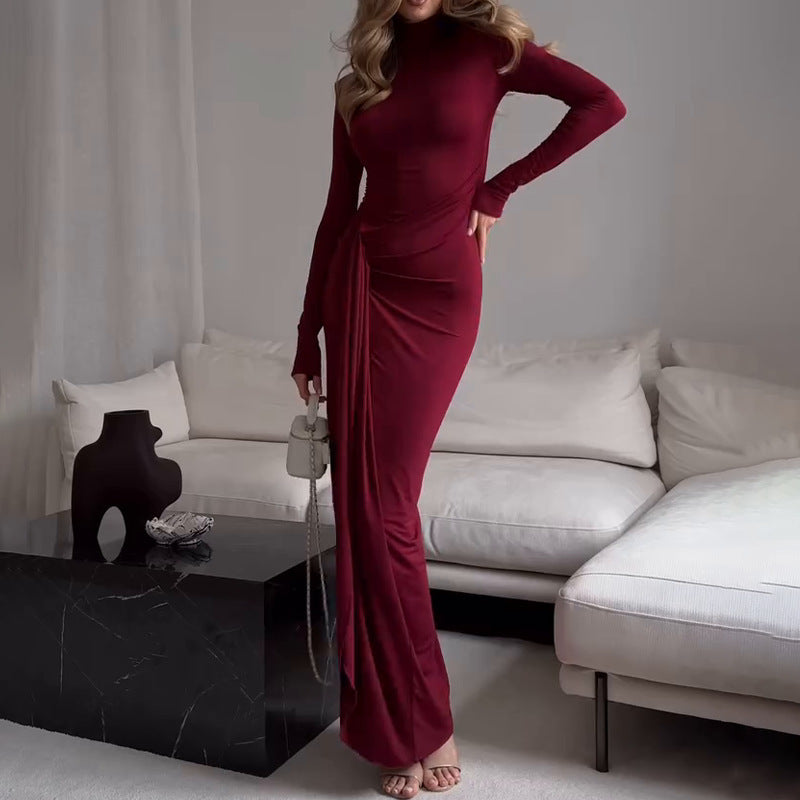 Lace-up Knot Slim-fit Sheath Dress