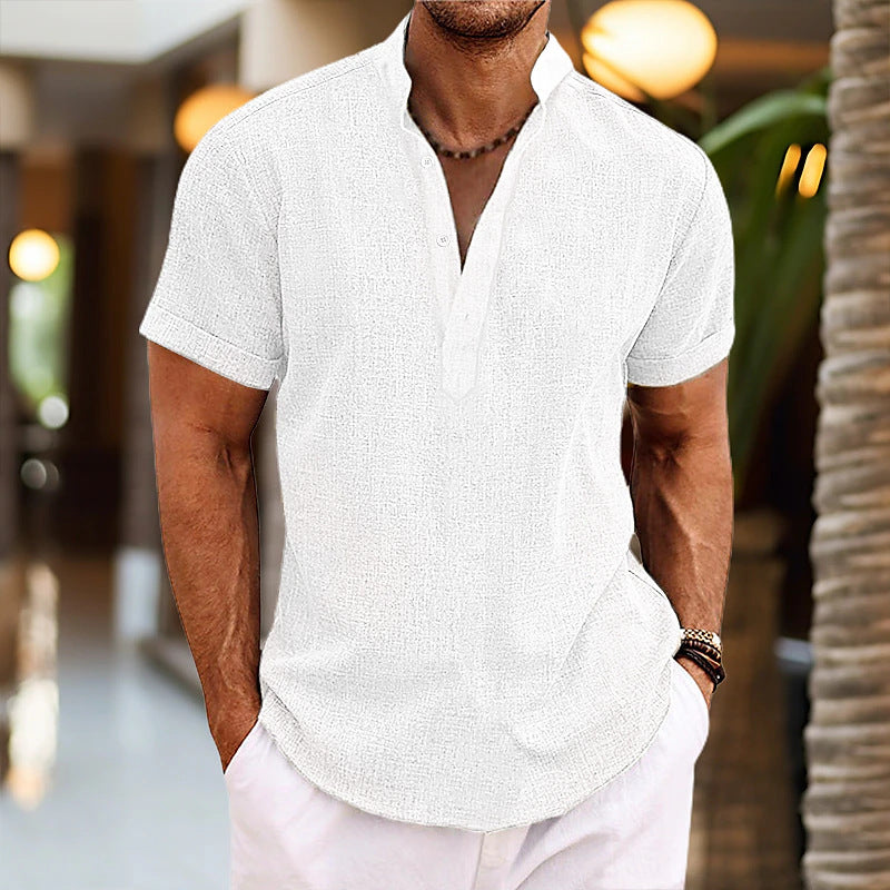 Cotton Linen Short Sleeve Shirt