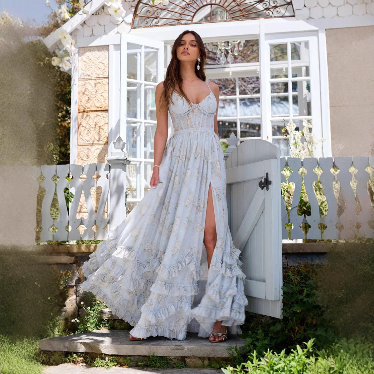 Ruffle Corset Sling Dress