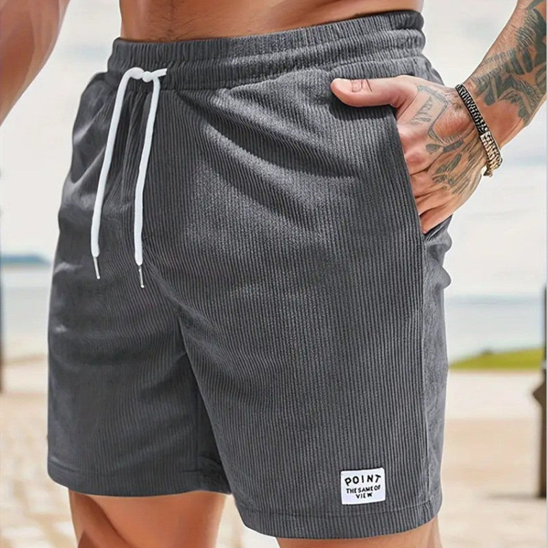 Mens Drawstring Corduroy Shorts