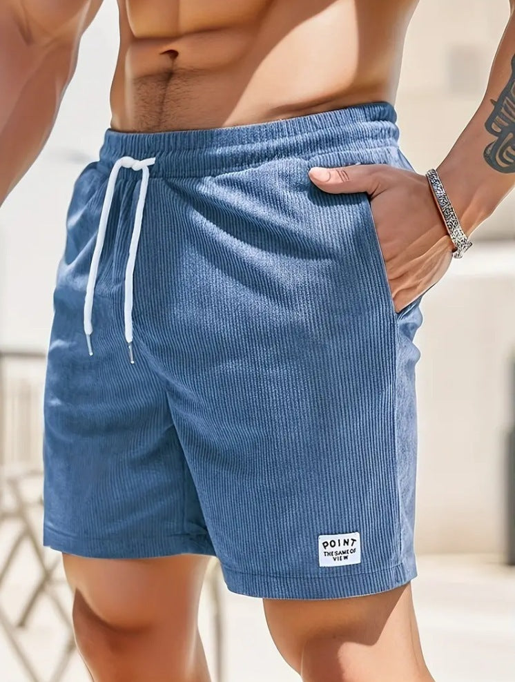 Mens Drawstring Corduroy Shorts