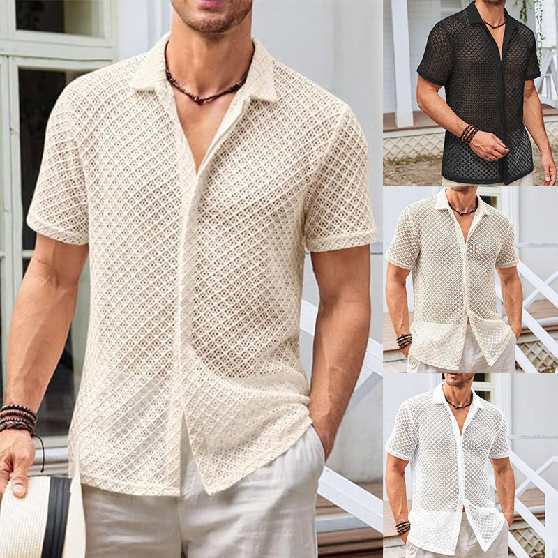 Summer Mesh Short Sleeve Shirt