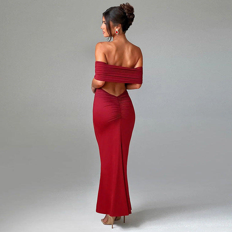 Elegant Sexy Backless Off-shoulder Dress