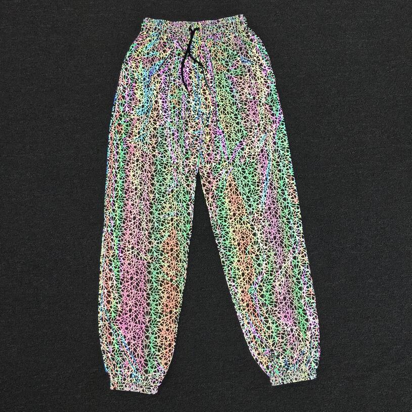 Unisex Abstract Print Reflective Trousers