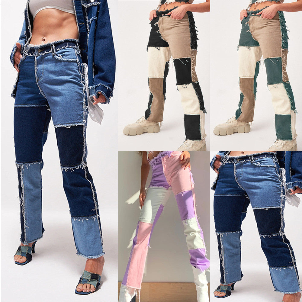 Patchwork Denim Jeans