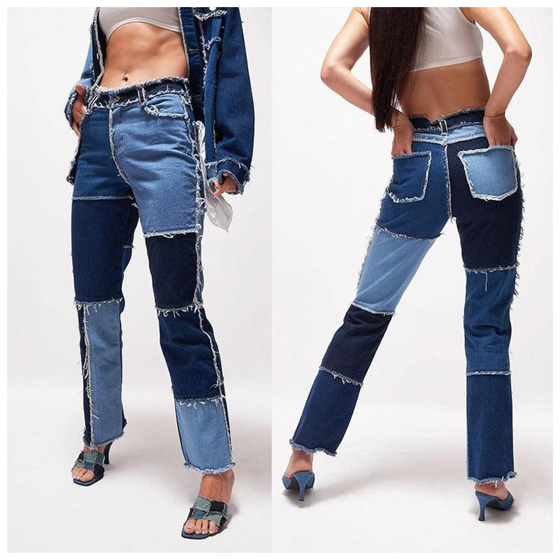 Patchwork Denim Jeans