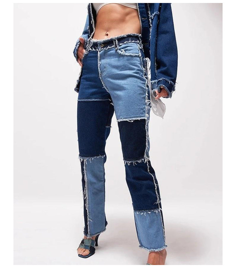 Patchwork Denim Jeans