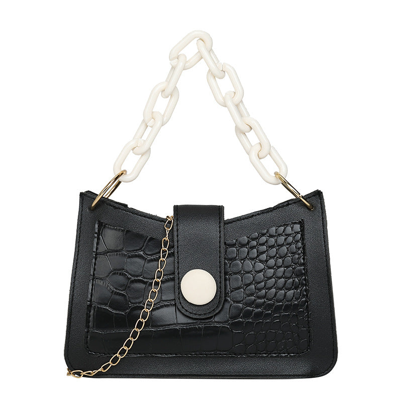 Stone Pattern Chain Handbag