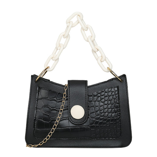 Stone Pattern Chain Handbag