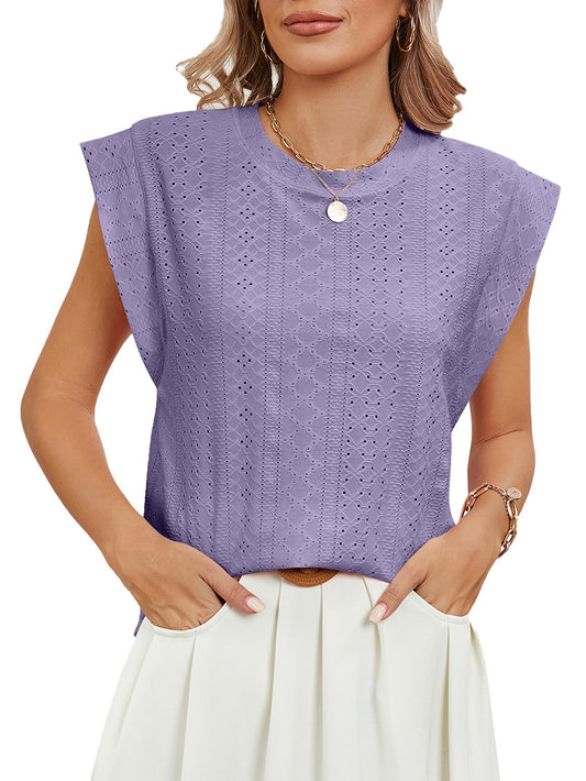 Short-sleeved Round Neck Top