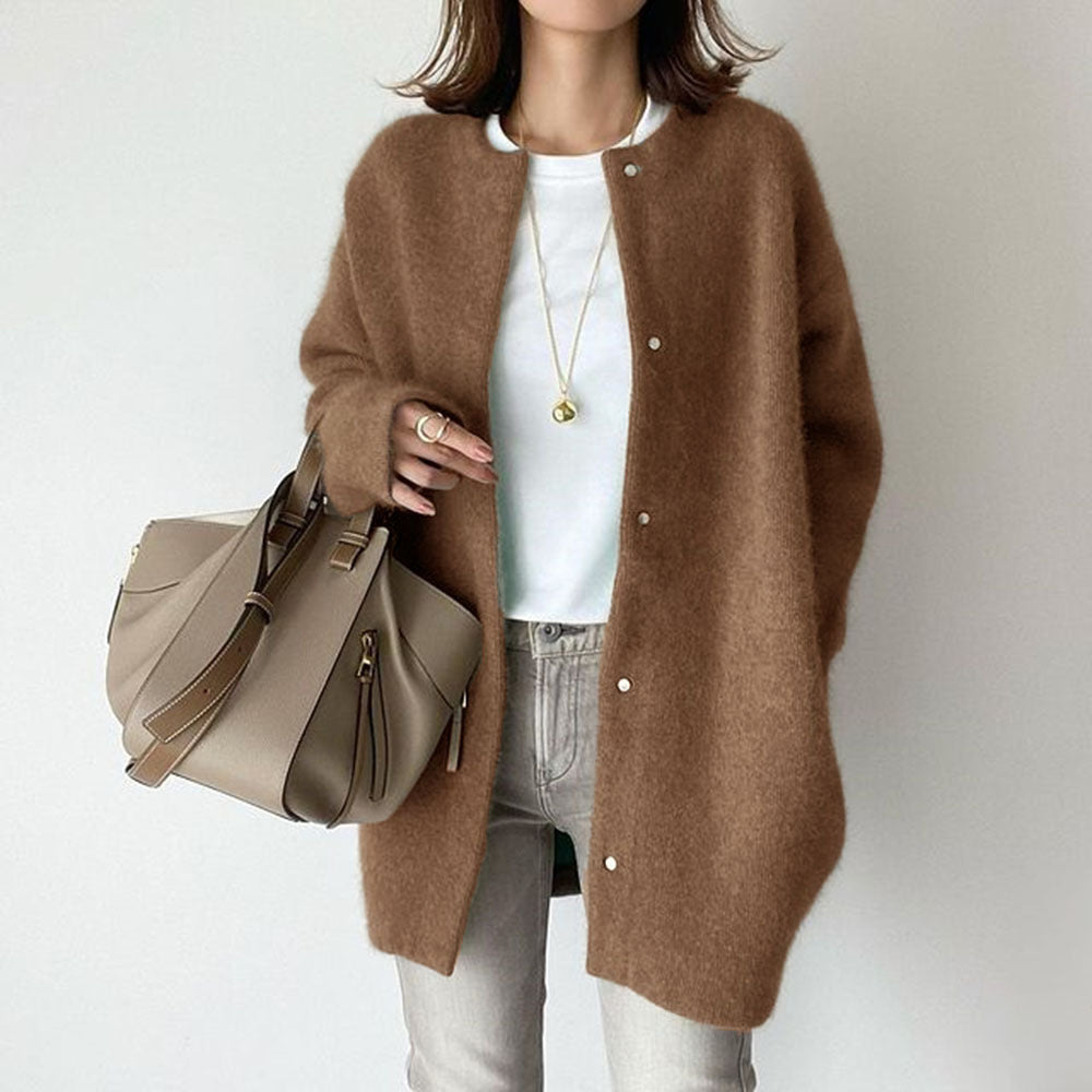 Loose Round Neck Cardigan Jacket