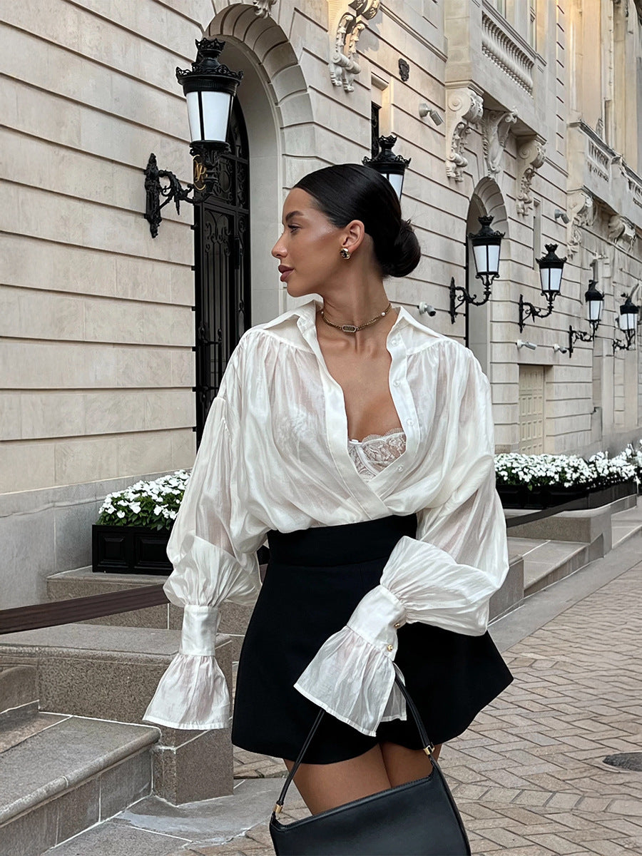 French Lantern Sleeve Shirt