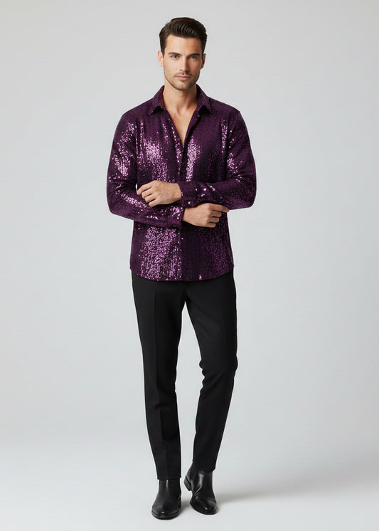 Sequins Long Sleeve Shirt