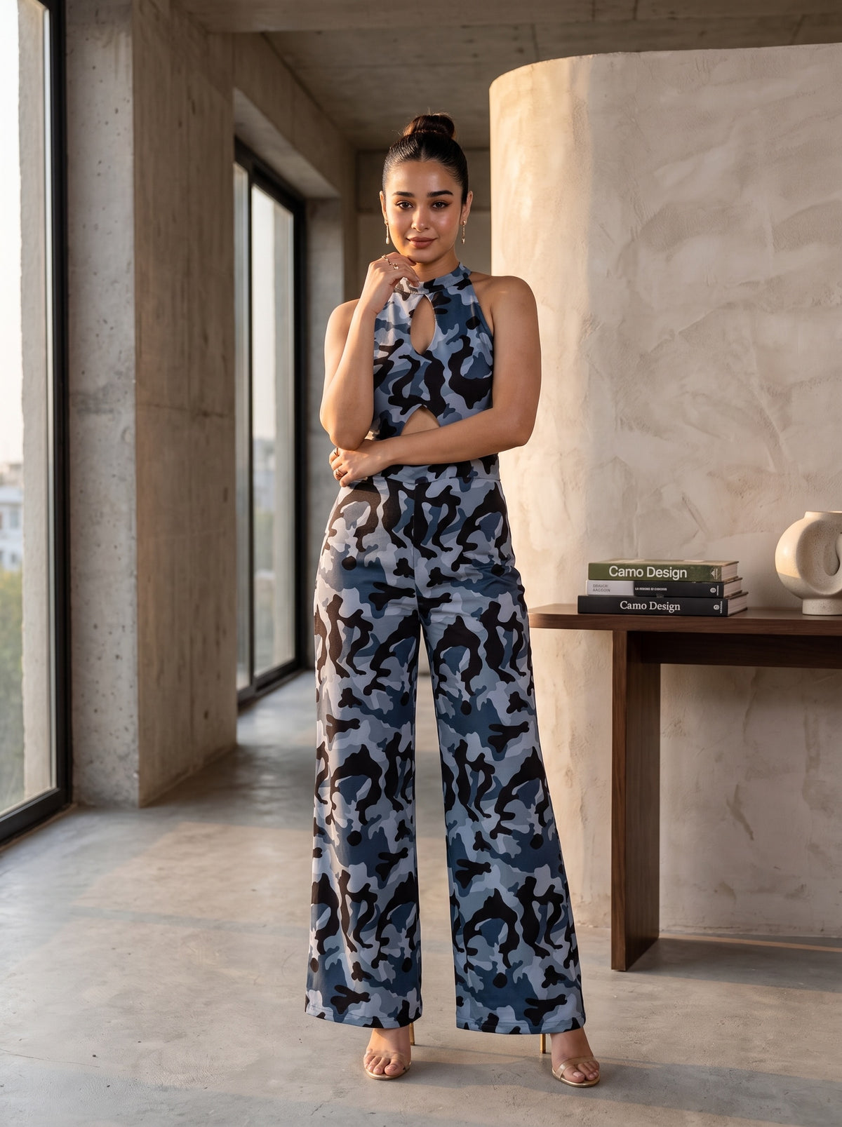 Kylie Cut-out Camo Jumpsuit