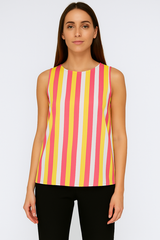 Candy Pop Striped Tie-Back Top