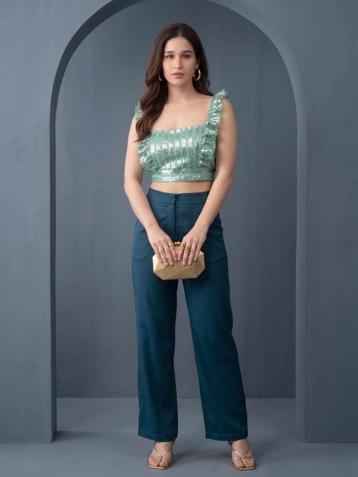 Square Neck Frill Top