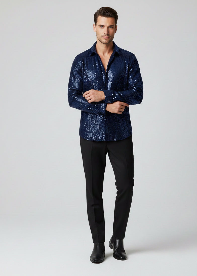 Sequins Long Sleeve Shirt