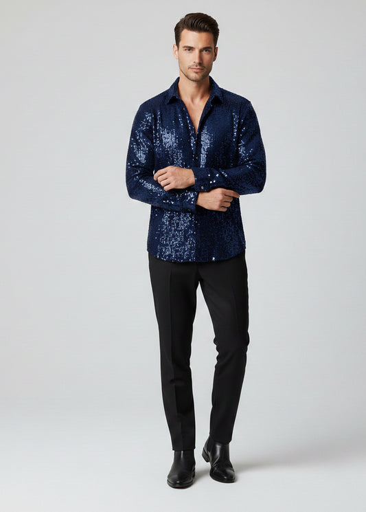 Sequins Long Sleeve Shirt