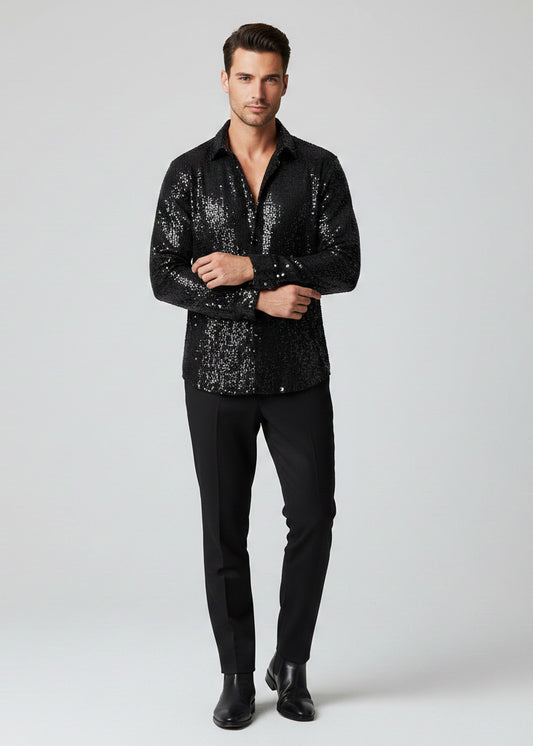Sequins Long Sleeve Shirt