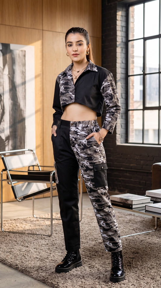 Kate Colour Blocked Camo Co-ord Set