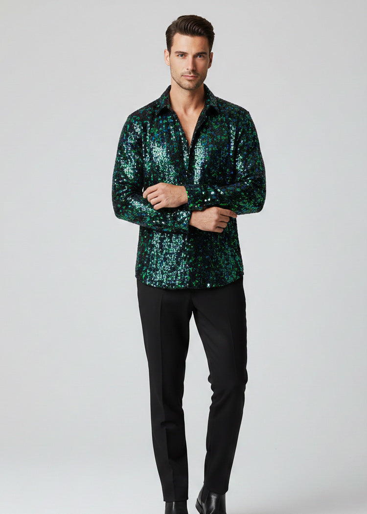 Sequins Long Sleeve Shirt