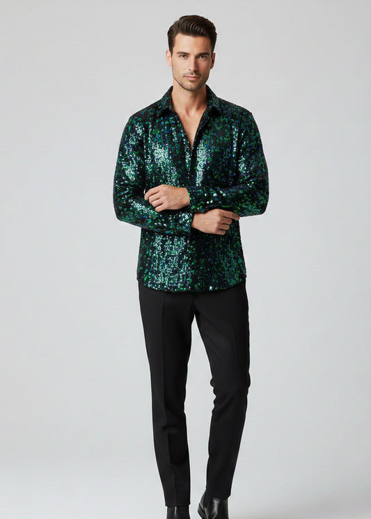 Sequins Long Sleeve Shirt