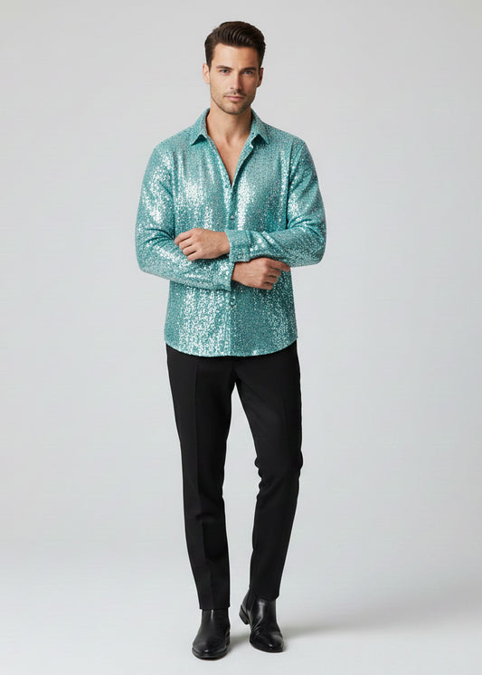 Sequins Long Sleeve Shirt