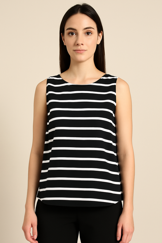 Classic Monochrome Back-Tie Top