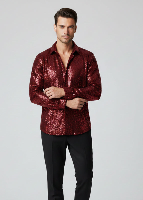 Sequins Long Sleeve Shirt