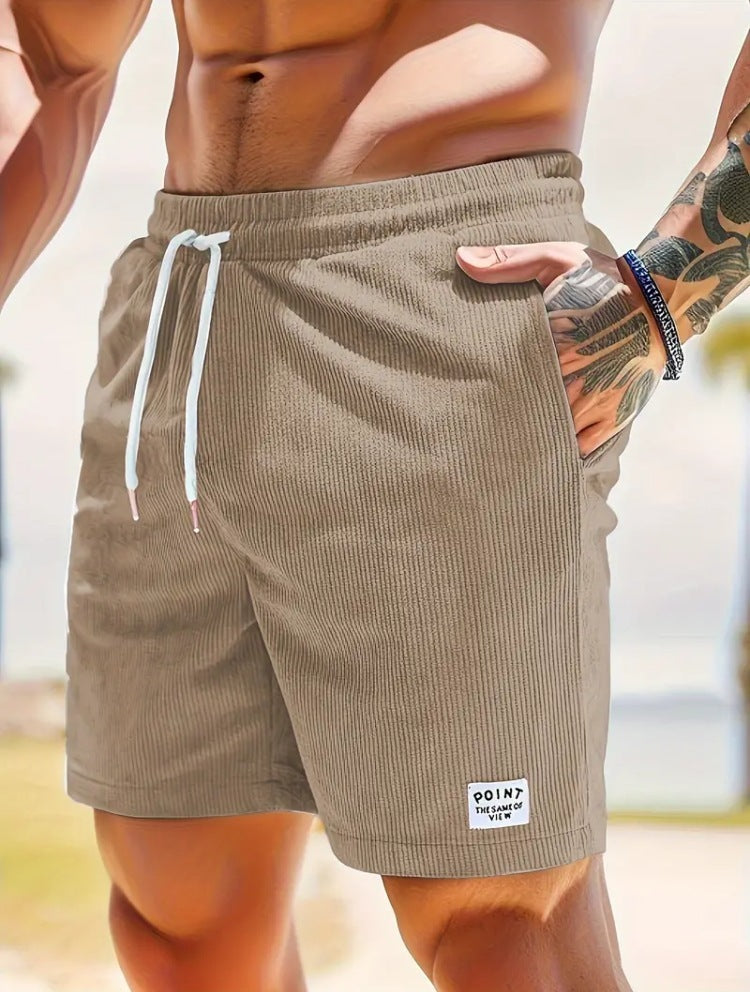 Mens Drawstring Corduroy Shorts