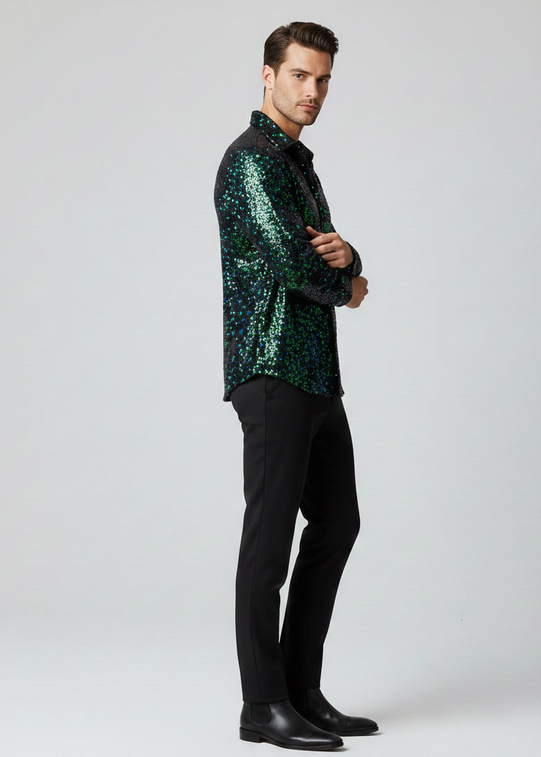 Sequins Long Sleeve Shirt