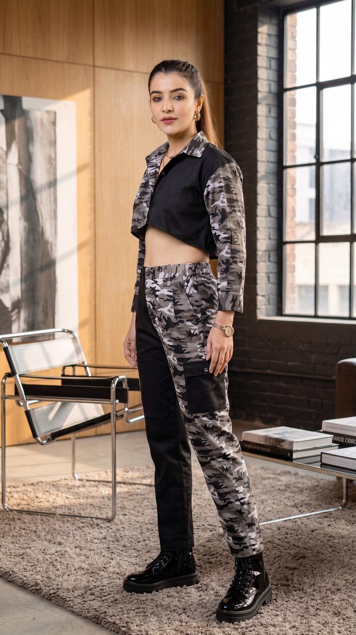 Kate Colour Blocked Camo Co-ord Set