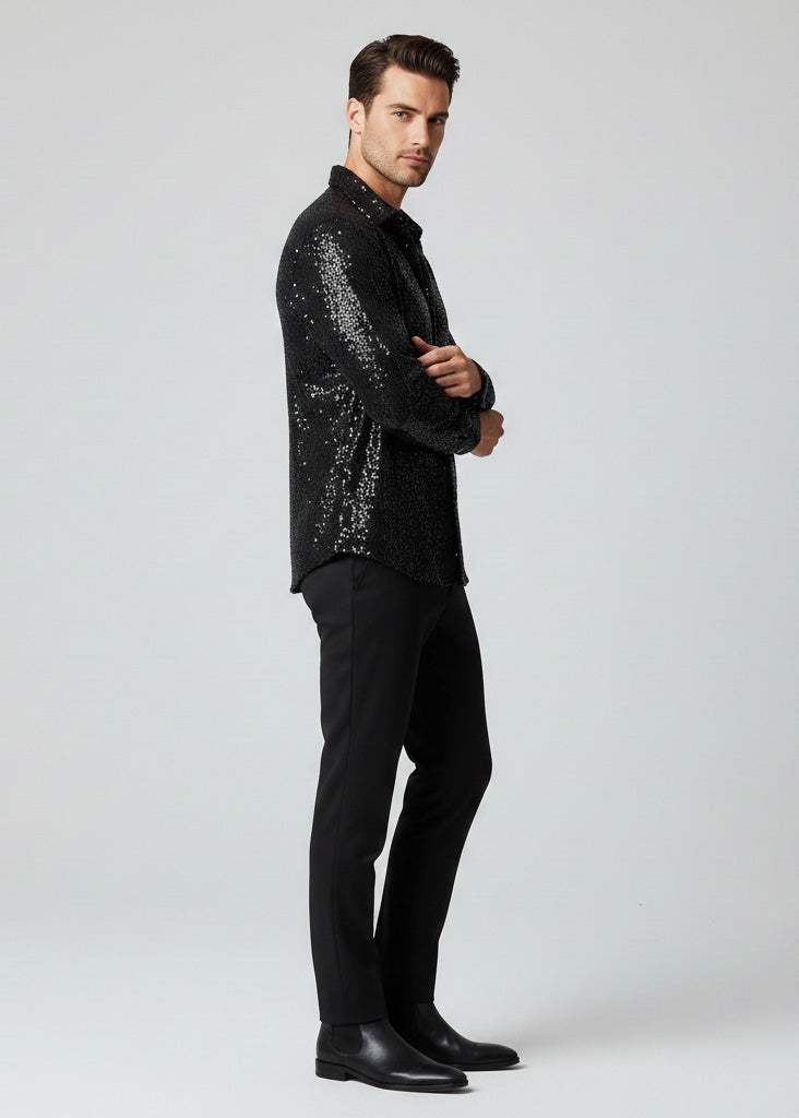 Sequins Long Sleeve Shirt